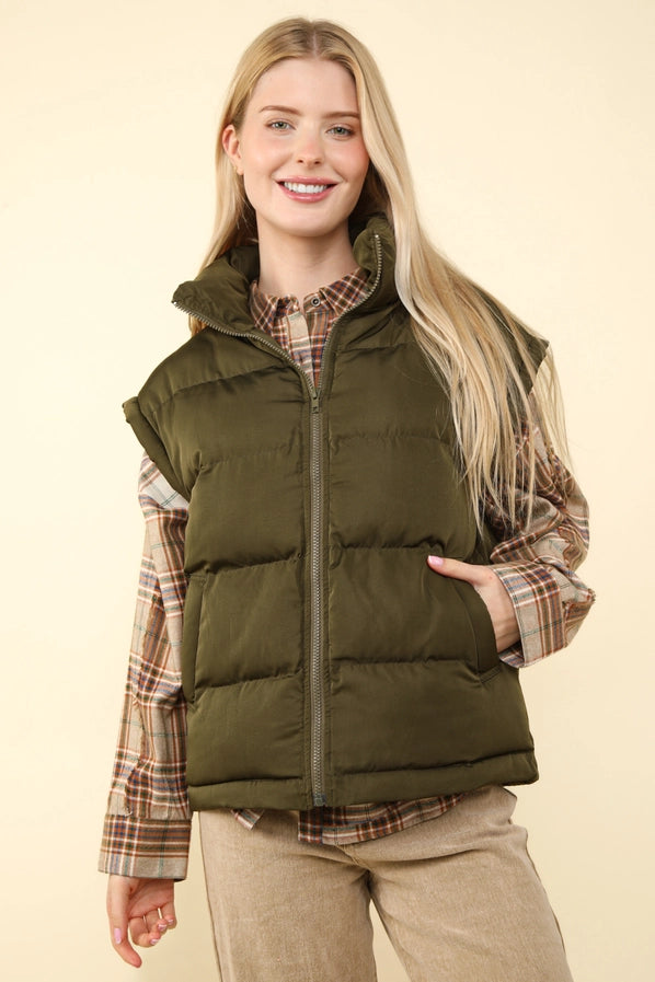 Scarlett Olive Puffer vest