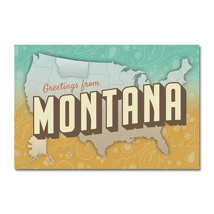 Greetings from Montana Postcard Vintage