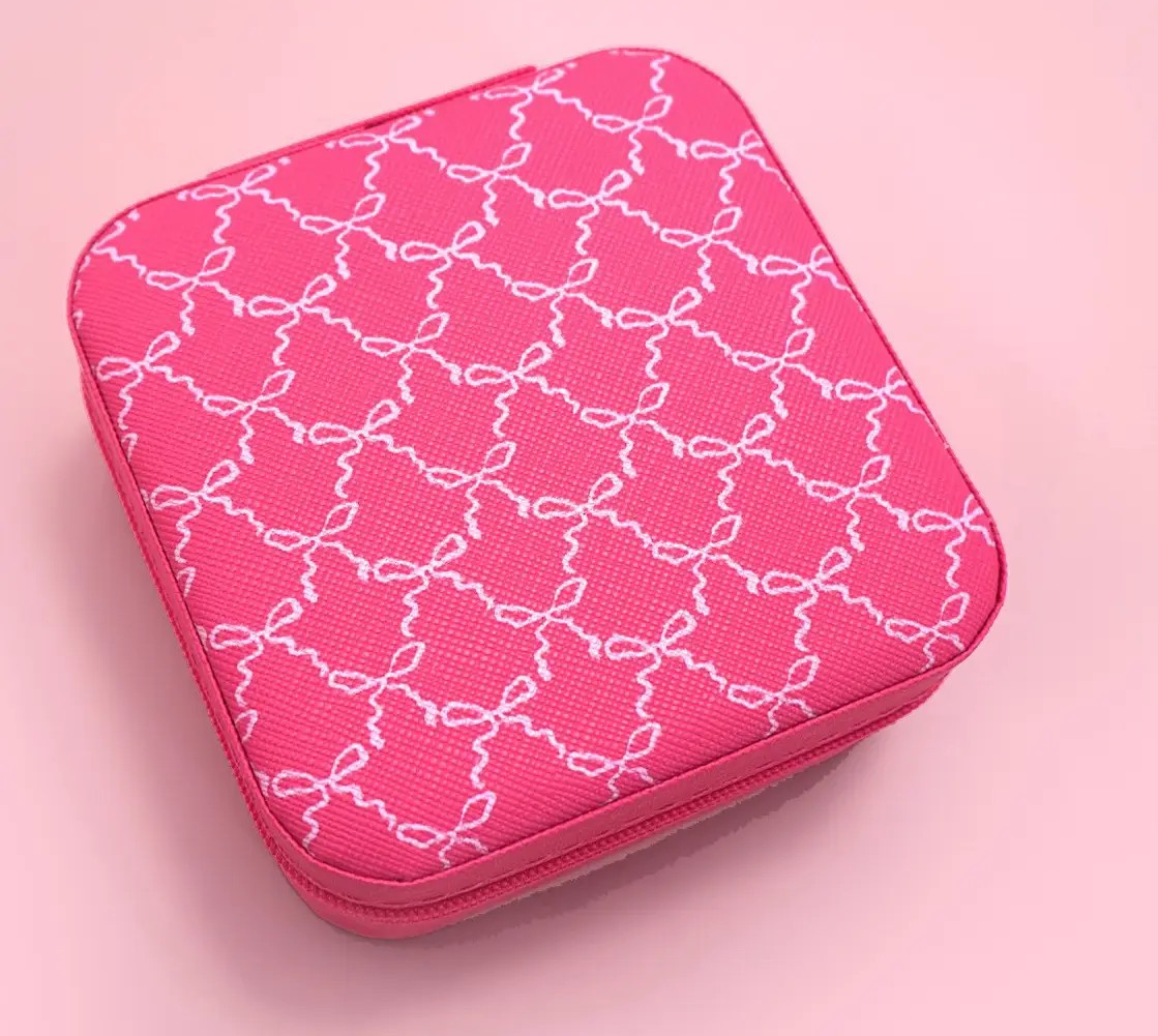 Fuchsia Bow Jewelry Travel Box