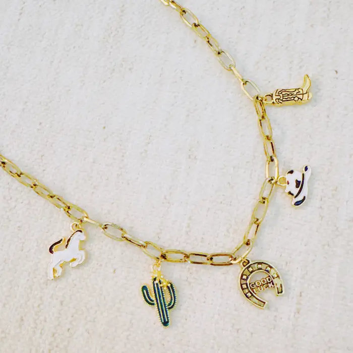 Rodeo Charm Necklace-White